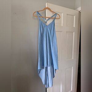 Guess Light Blue Racerback High‑Low Tiered Dress Lightweight Flowy Size L